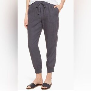 NWOT • Caslon Linen Jogger Pants in Dark Gray • Women’s Size Small